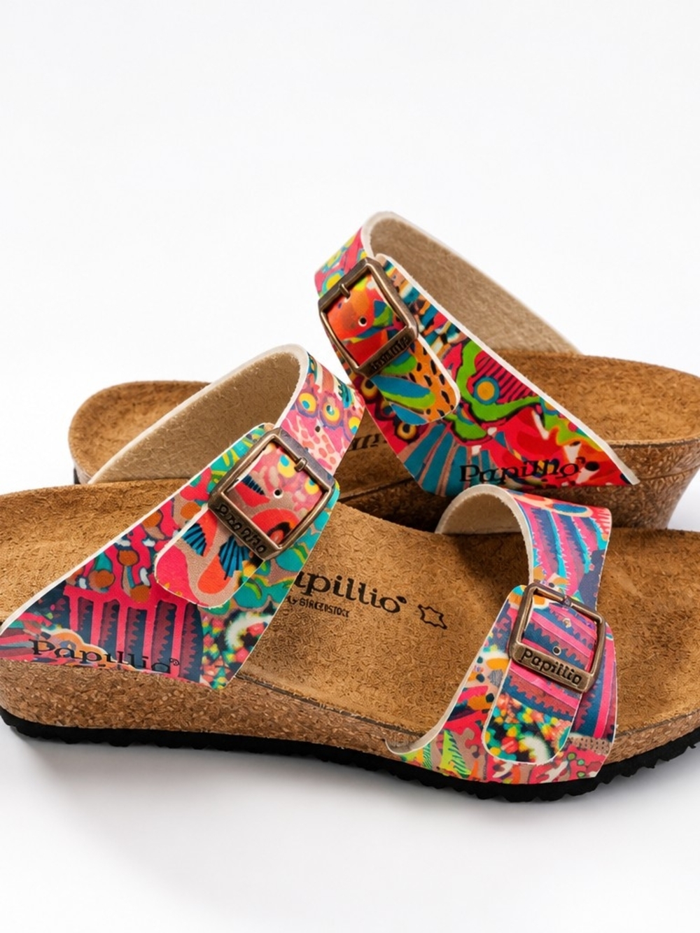 Papillio By Birkenstock MulticolorCork Wedge Sandals. Size 9- 9.5 Wide - Picture 3 of 12